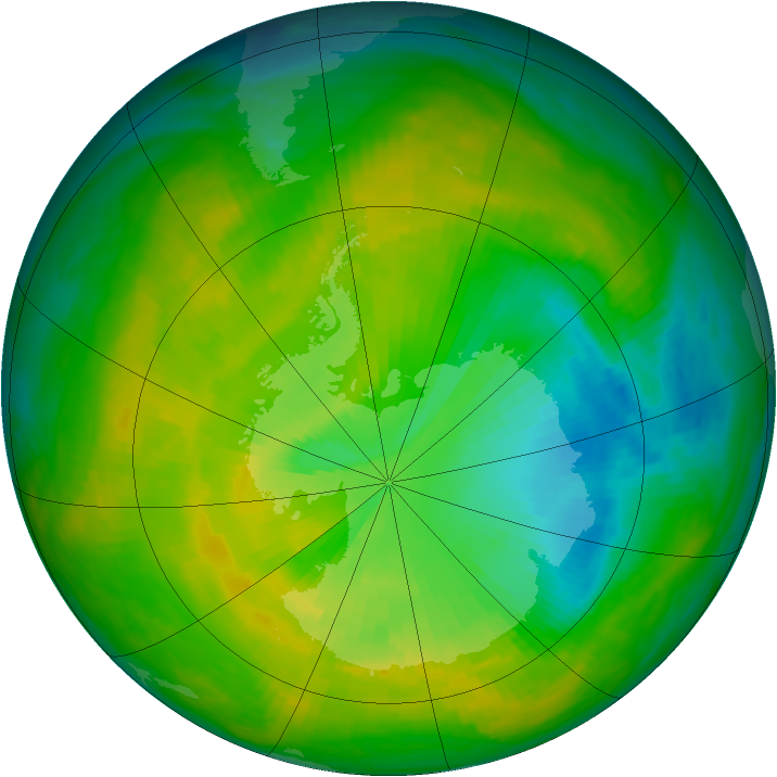 Antarctic ozone map for 23 November 1986